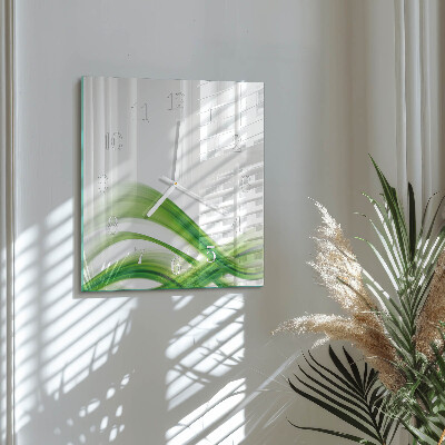 Glass clock square Abstract wave