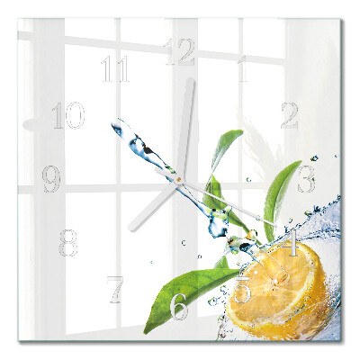 Glass wall clock square Citrus
