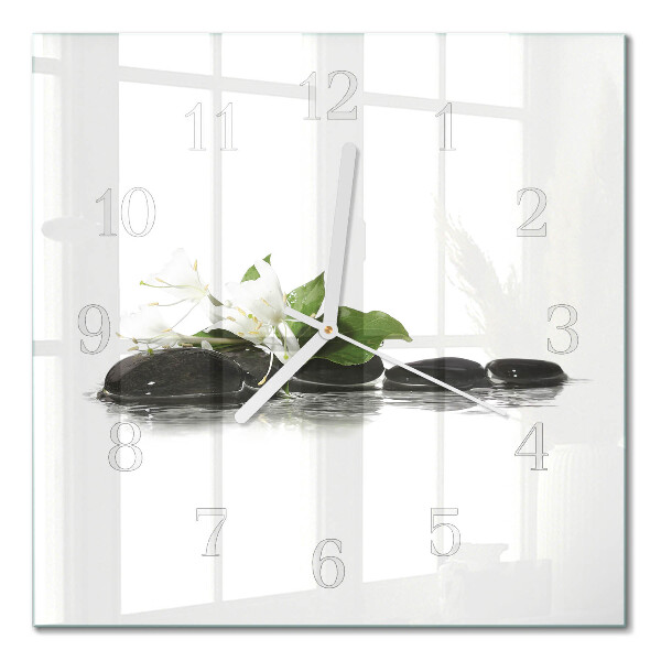 Square kitchen clock Zen stones