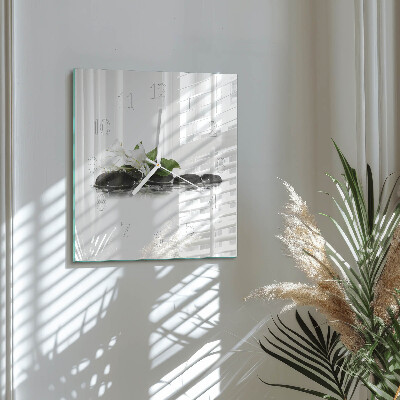 Square kitchen clock Zen stones