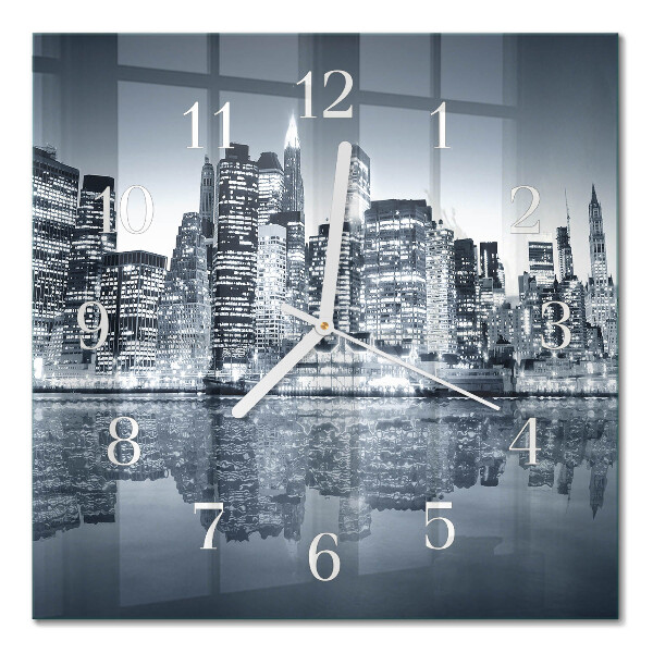 Glass clock square Horizon