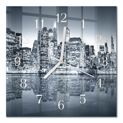 Glass clock square Horizon