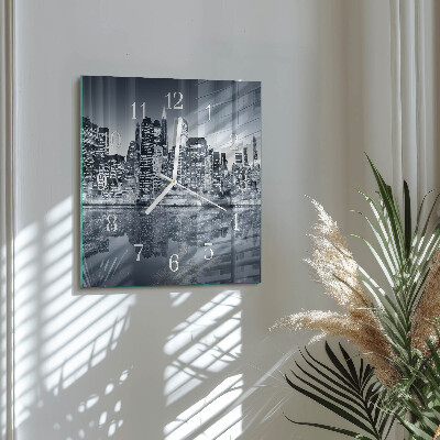 Glass clock square Horizon