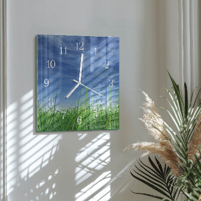 Square wall clock Grass