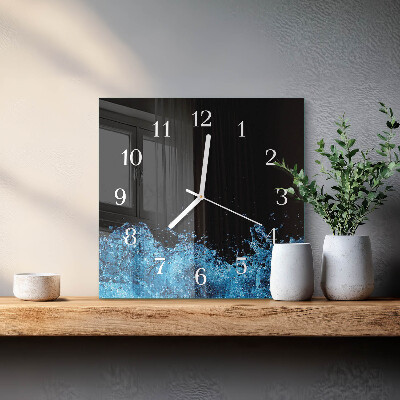 Square kitchen clock Water