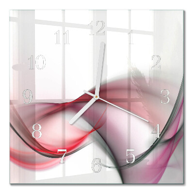Glass wall clock square Abstract art