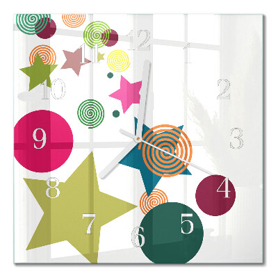 Square kitchen clock Stars