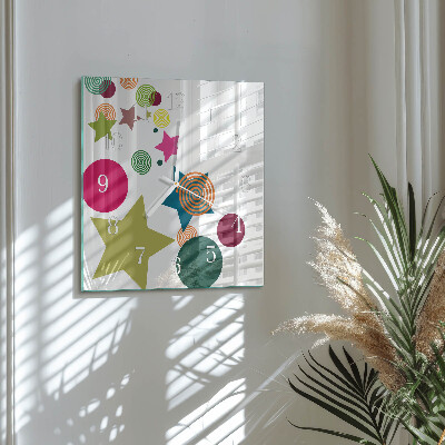 Square kitchen clock Stars