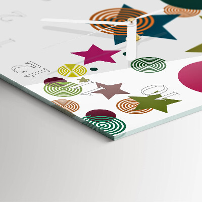 Square kitchen clock Stars
