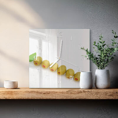 Square kitchen clock Olives