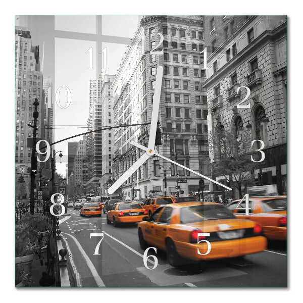 Glass clock square New york taxi