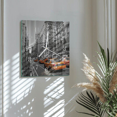 Glass clock square New york taxi