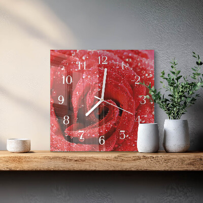 Square kitchen clock Rose