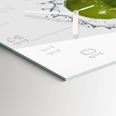Glass clock square Water with lime