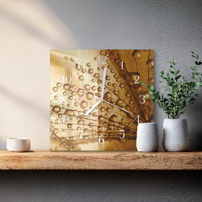 Glass wall clock square Dandelion
