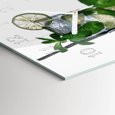 Square kitchen clock Lime and mint