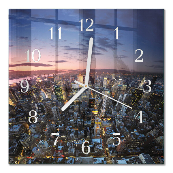 Glass clock square Horizon