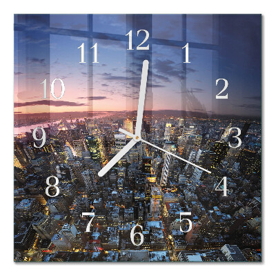 Glass clock square Horizon
