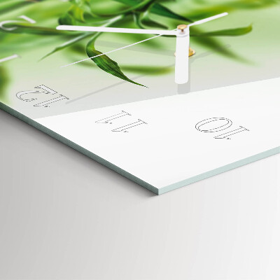 Glass clock square Bamboo