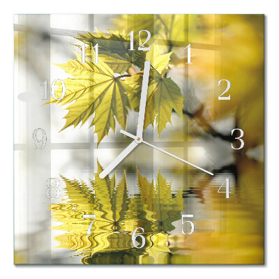 Square wall clock Maple leaf