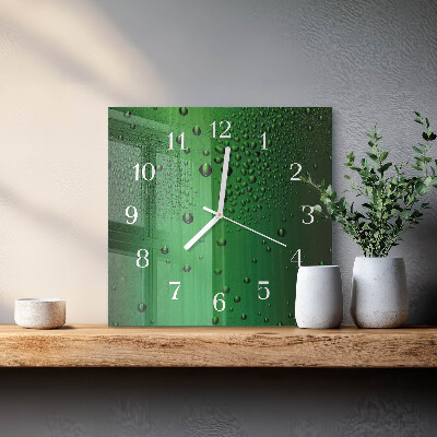 Square kitchen clock Drops of water