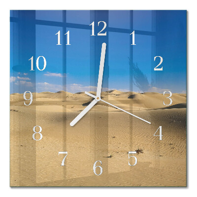 Glass clock square Desert