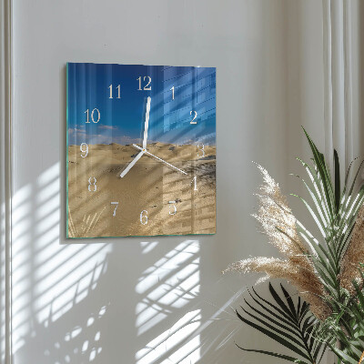 Glass clock square Desert