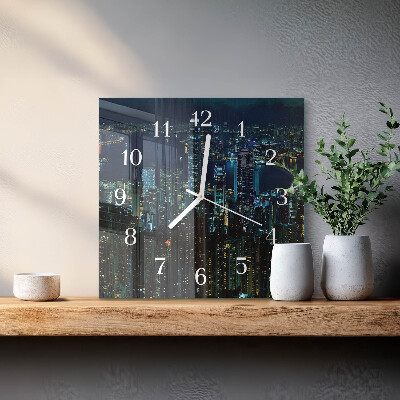 Glass clock square Horizon