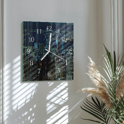 Glass clock square Horizon
