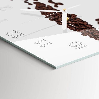 Glass clock square Coffee beans