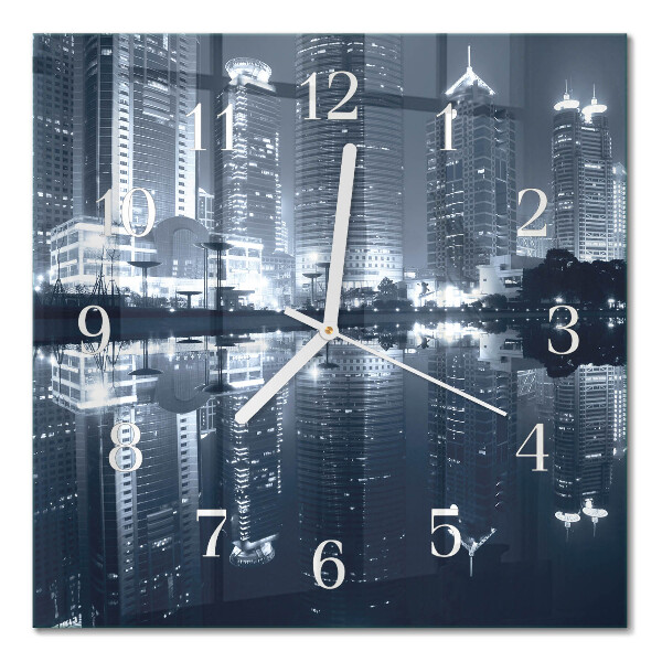 Glass wall clock square Horizon