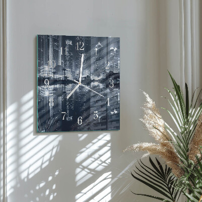 Glass wall clock square Horizon
