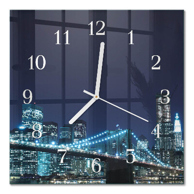 Glass clock square Horizon
