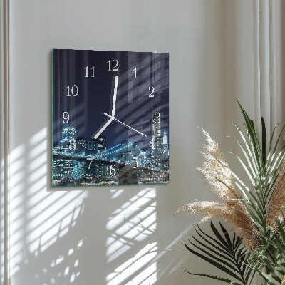 Glass clock square Horizon