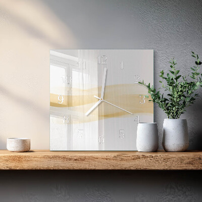 Square kitchen clock Abstract wave