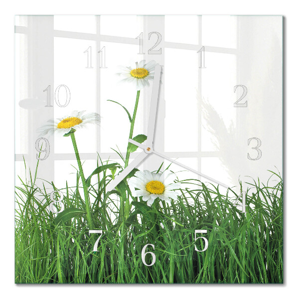 Square wall clock Daisies