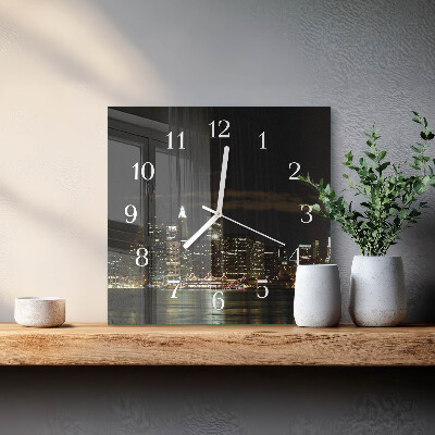 Glass clock square Horizon