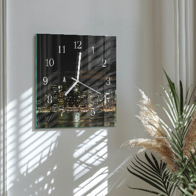 Glass clock square Horizon