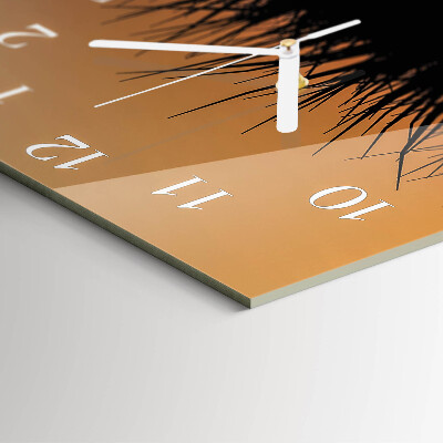 Glass wall clock square Grass