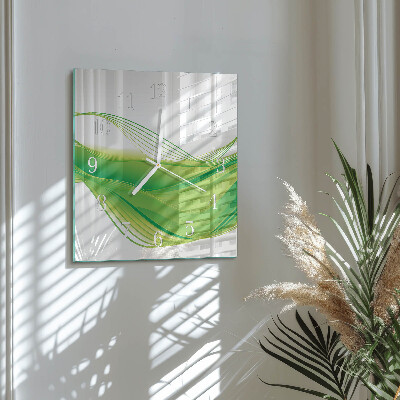 Glass clock square Abstract lines