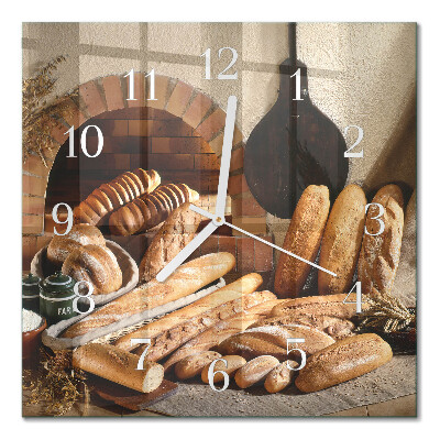 Square wall clock Bread