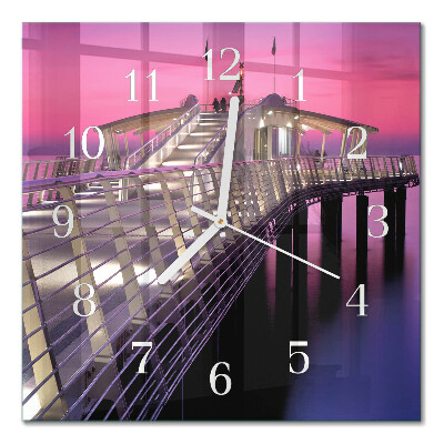 Glass clock square Pier