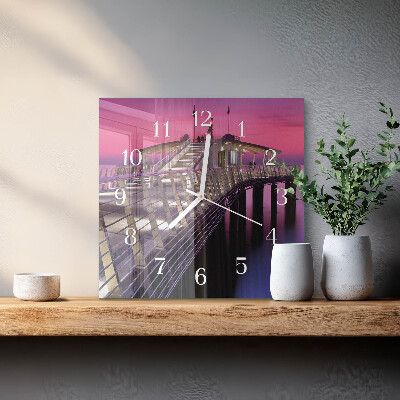 Glass clock square Pier