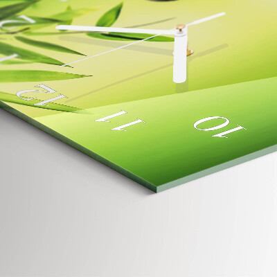 Square kitchen clock Bamboo stones