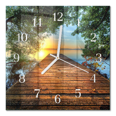 Glass wall clock square Network