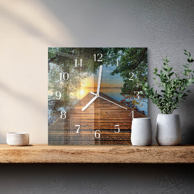 Glass wall clock square Network