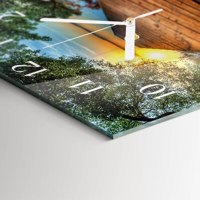 Glass wall clock square Network