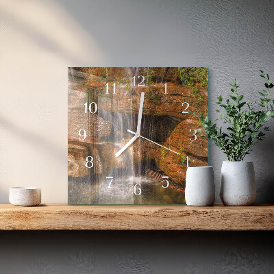 Glass clock square Waterfall