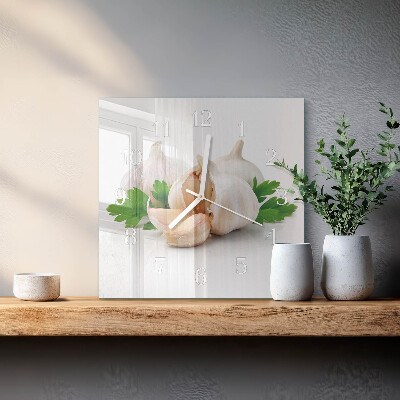 Square wall clock Garlic