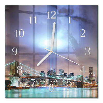 Glass clock square Night horizon